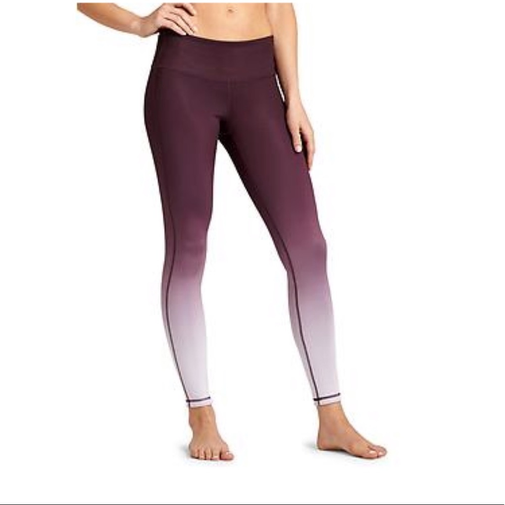 Athleta Full Length Burgundy Ombré Tights